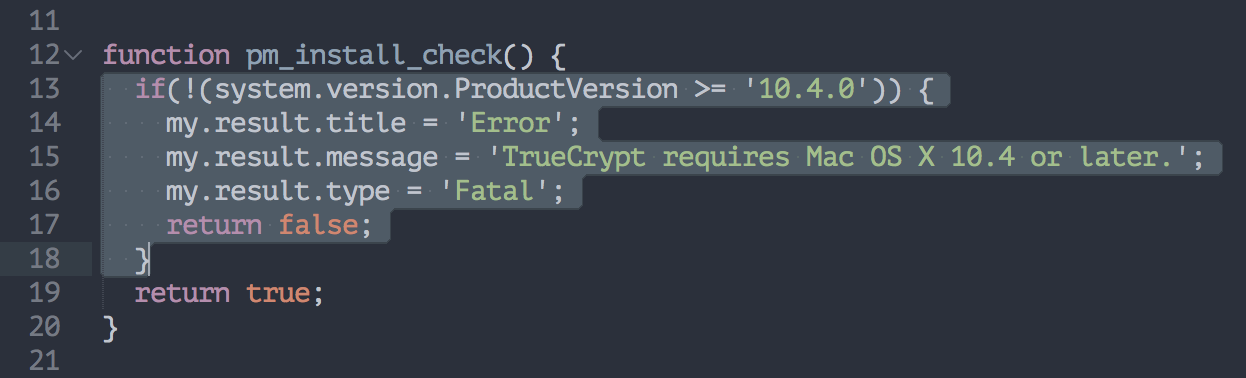 Snippet showing the code that you have to remove